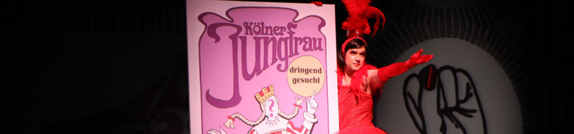 Kölner Jungfrau - dringend gesucht - Divertissementchen 2012 - Tänzer mit Plakat