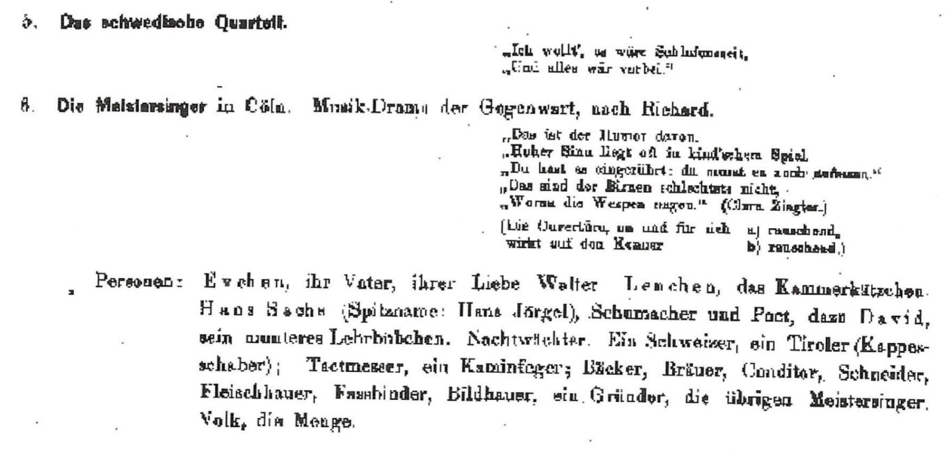 1. Wolkenburg Divertissementchen - Divertissementchen 1874 - Programm des ersten Divertissementchens