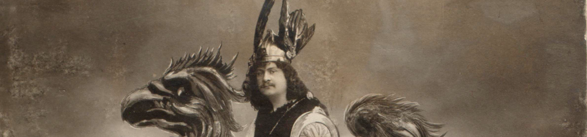 Et Kättche vun Kölle - Divertissementchen 1914 - Solist in Fantasiekostüm reitet auf Fabelwesen
