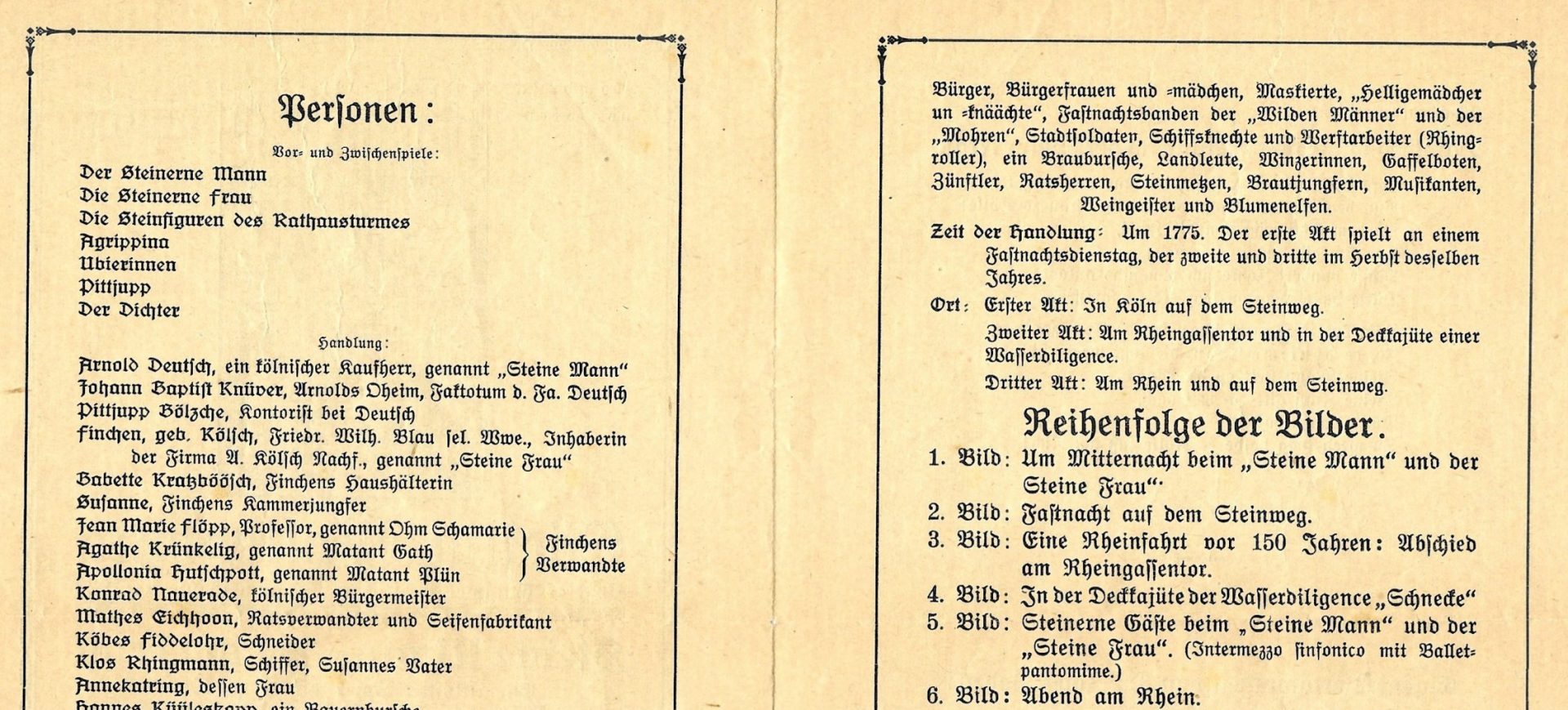 Steine Mann un Steine Frau - Divertissementchen 1926 - Programmheft
